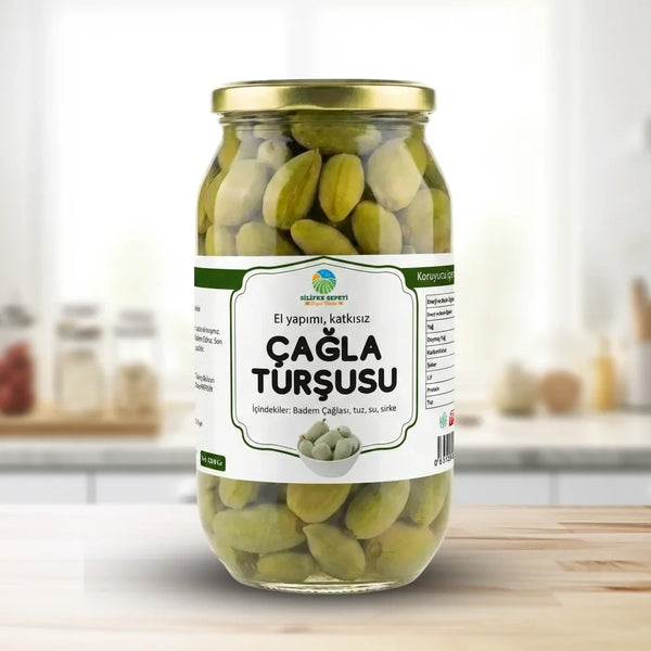 Ev Usulü Badem Çağlası Turşusu Katkısız - 1200 Gr