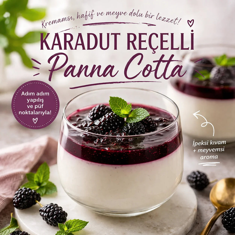 Karadut Reçelli Panna Cotta Tarifi