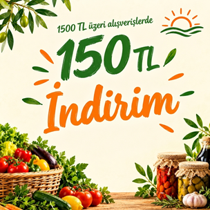1500 TL üzeri alışverişlerde 150 TL indirim