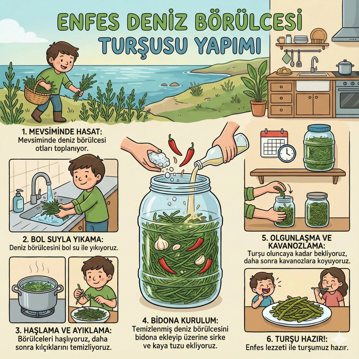 Ev Usulü Deniz Börülcesi Turşusu Katkısız - 5 Kg - nasıl hazırlanır