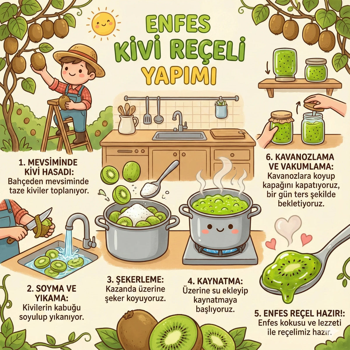 Ev Yapımı Kivi Reçeli - 780 Gr - nasıl hazırlanır
