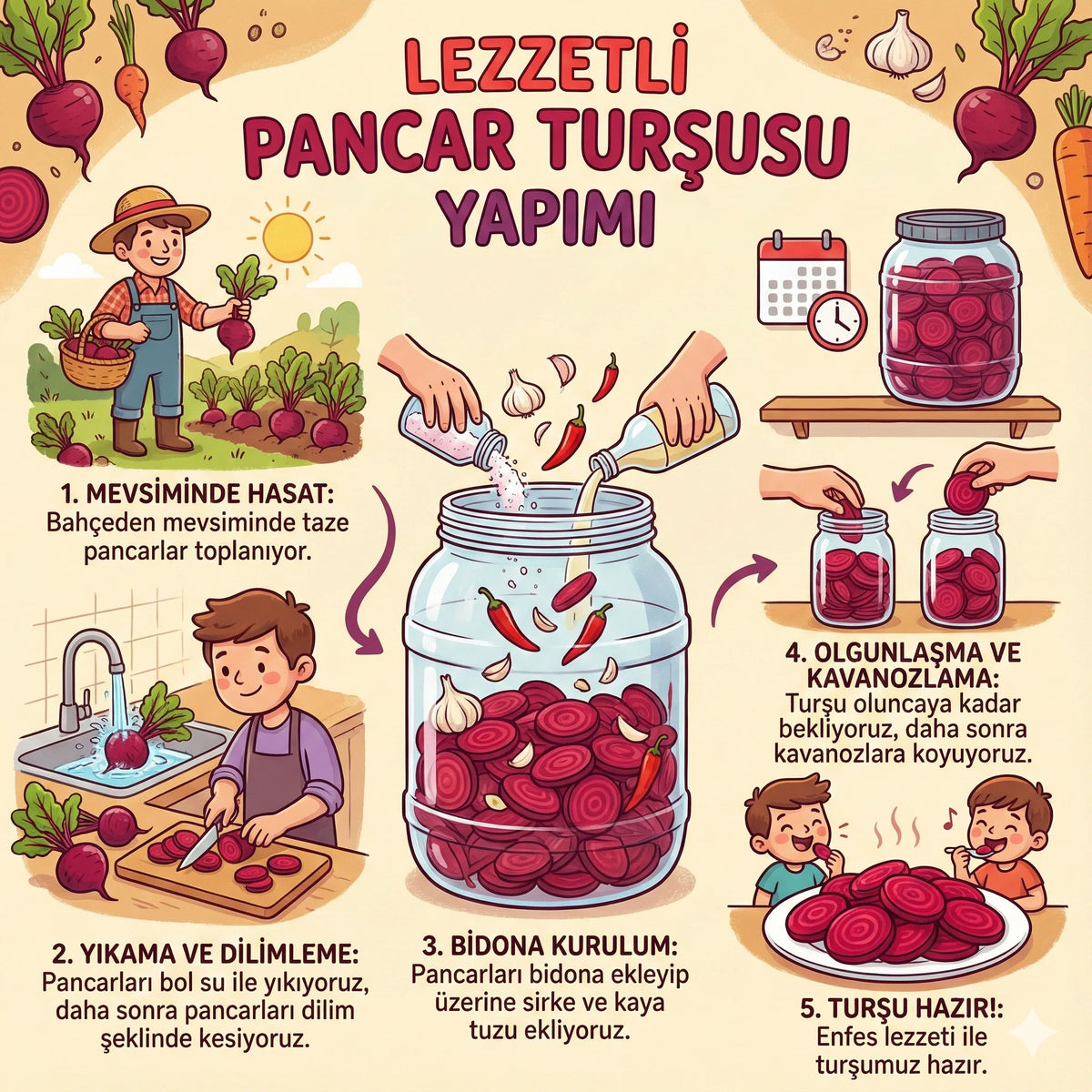 Ev Usulü Pancar Turşusu Katkısız - 1200 Gr - nasıl hazırlanır