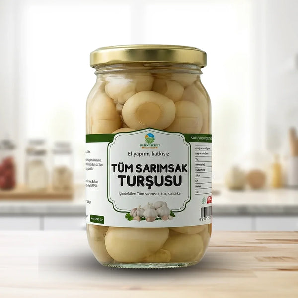 Ev Usulü Tüm Sarımsak Turşusu Katkısız - 1200 Gr